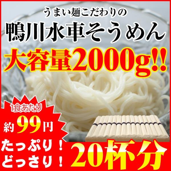 【流しそうめん用/流しそうめん機用/】家庭用鴨川水車素麺（そうめん）★大容量2ｋｇ★【本州・四国・九...