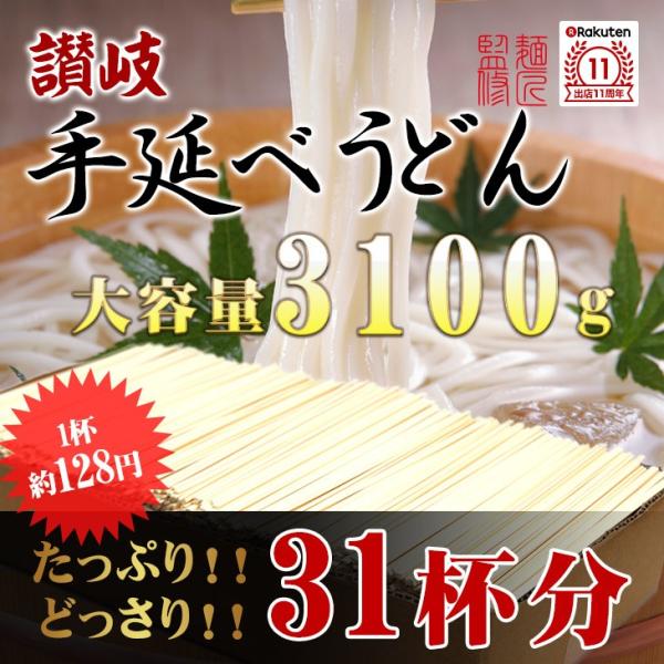 讃岐うどん 乾麺（手延製）３kg（100g×31束）約31食分【本州・四国・九州送料無料】