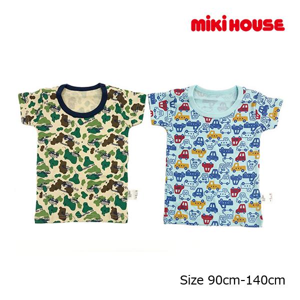 ミキハウス正規販売店/ミキハウス　mikihouse　迷彩&amp;車柄半袖Tシャツセット インナー 下着(...
