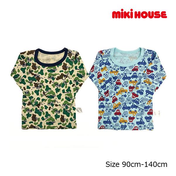ミキハウス正規販売店/ミキハウス　mikihouse　迷彩&amp;車柄　Tシャツセット 長袖 ロンT(90...