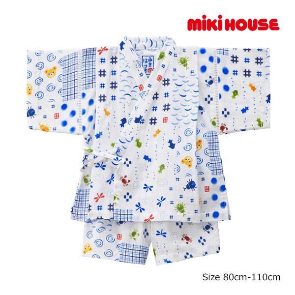 ●取り寄せ商品●ミキハウス　mikihouse　パッチワーク柄 プッチー　甚平オール　 ( 50-6...