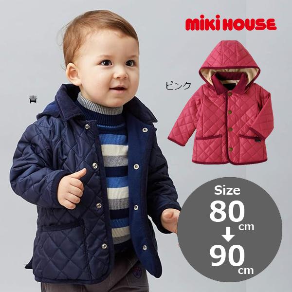 ミキハウス正規販売店/ミキハウス　mikihouse　裏フリース フード付キルティングジャンパー（8...