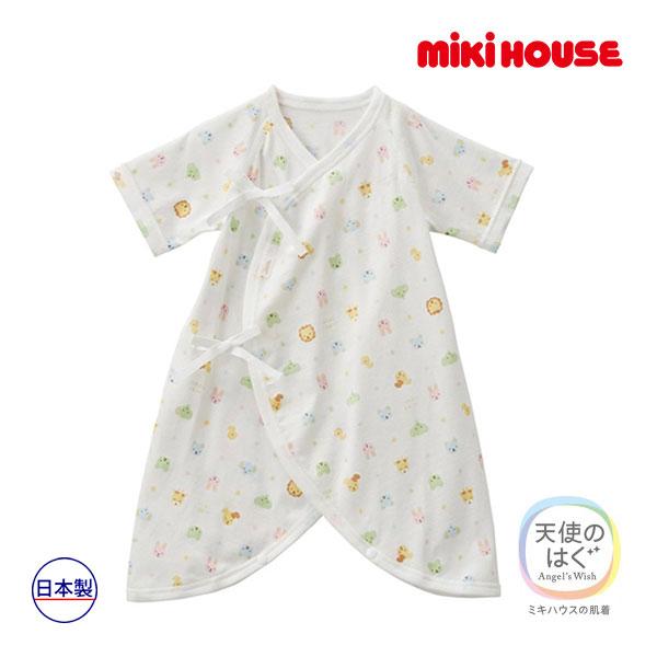 ●取り寄せ商品●ミキハウス ベビー mikihouse　天使の肌着　どうぶつ柄の天竺コンビ肌着(50...