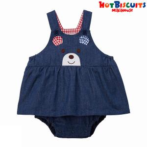 ミキハウス正規販売店/ミキハウス　ホットビスケッツ　mikihouse　スカート付ロンパース(Ｓ（70-80cm）・Ｍ（80-90cm））