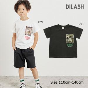 ディラッシュ DILASH 恐竜 迷彩 半袖 Ｔシャツ 子供服 男の子 おしゃれ かっこいい（110・120・130・140）｜respect-1