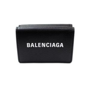 未使用品 BALENCIAGA 505055  コンパクト財布 ブラック 黒 コンパクトウォレット 三つ折り財布【中古】3128｜resplendir