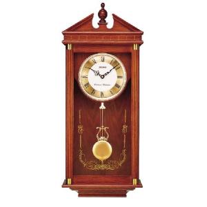 Seiko Wall Pendulum Clock Dark Brown Solid Oak Case