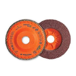 Walter Enduro-Flex Stainless Flap Disc, 4-1/2 diameter, 80 grit, Type 29, 5/8-11 Thread Size, Trimmable wood fiber Backing, Zirconia Alumina (Pack of｜rest