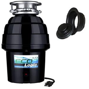 Eco Logic EL-9-DS-BK 9 デラックスデザイナーシリーズ 食品廃棄物ディスポーザー ブラックシンクフランジ付き 3/4 HP