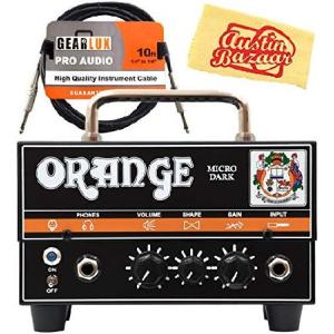 Orange MD20 Micro Dark 20-Watt Mini Guitar Amplifier Head Bundle with Instrument Cable and Austin Bazaar Polishing Cloth