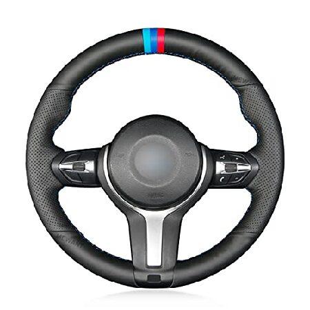 MEWANT 手縫いカスタムブラック本革自動車ハンドルカバー BMW F87 M2 2015-201...