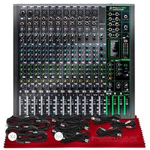 Mackie ProFX16v3 16-Channel Sound Reinforcement Mixer with Built-In FX + Basic XLR/USB/TRS/TS/RCA Cable Bundle ＆ Fibertique Microfiber Cleaning Cloth
