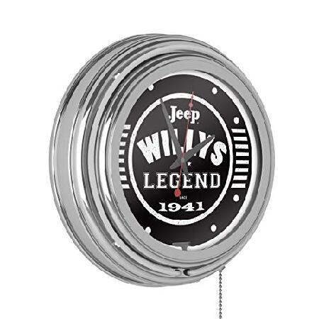 Trademark Global Neon Wall Clock-Jeep Willys Legen...