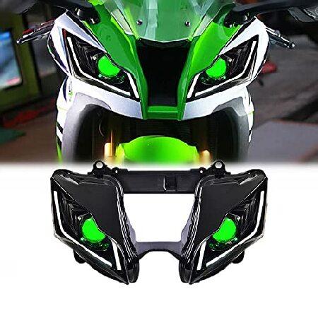 KT フルLEDヘッドライトアセンブリ カワサキニンジャZX-10R 2016-2020 グリーンデ...