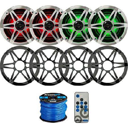 Enrock Marine 6.5インチ 120W 最大防水2ウェイ 同軸スピーカー マルチカラーL...