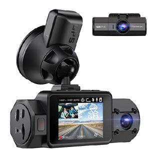 Vantrue N2S 4K Dash Cam with GPS, Front and Inside Dual 2.5K 1440P Dash Camera with GPS, IR Night Vision Uber Car Camera, 24/7 Recording Parking Mode,
