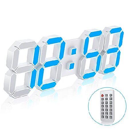 3D LED Digital Wall Clock Large Night Light Alarm ...