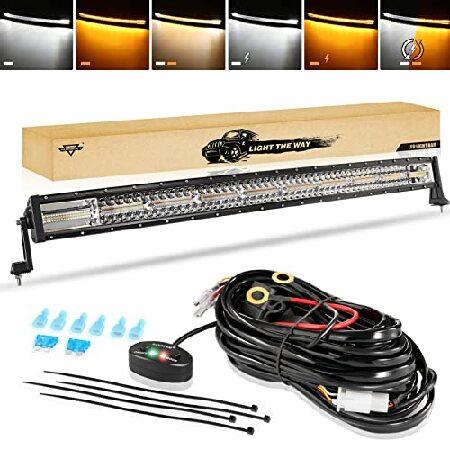 Auxbeam 42 Inch LED Light Bar, 240W Curved Amber W...