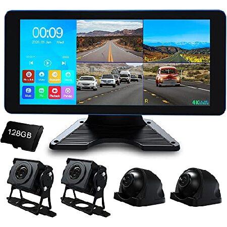 ASLONG 4K Backup Camera 4CH Dash Cam with 10.36&quot; Q...