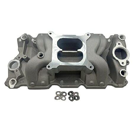 SHLPDFM 天然アルミニウム インテークマニホールド デュアルプレーンインテークマニホールド 1...