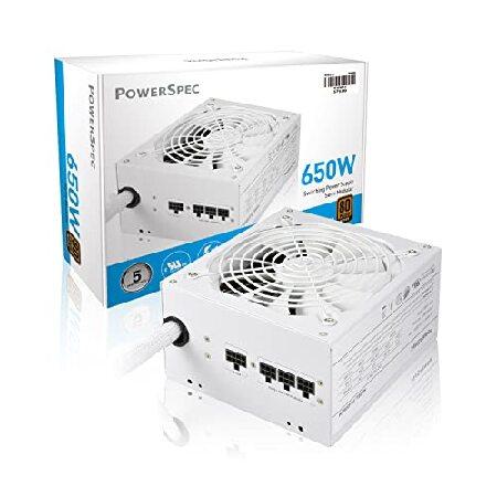 PowerSpec 650W Power Supply Semi Modular 80 Plus B...