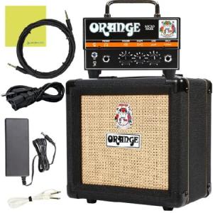Orange Micro Dark Terror MD20 Hybrid Amp Head Mini Stack Combo Bundle w/ PPC108 1x8” Cabinet + Pig Hog Woven Guitar Cable, Speaker Cable and Liquid A
