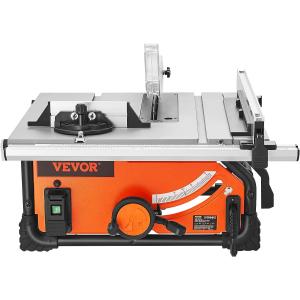 VEVOR Table Saw for Jobsite, 10-inch 15-Amp, 25-in...