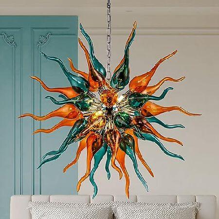 HASUN Modern Chandelier, Luxury Hand Blown Glass D...