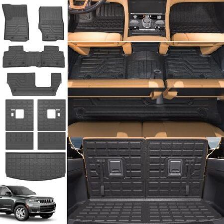 powoq Fit 2021-2023 Jeep グランドチェロキー L フロアマット カーゴライナ...