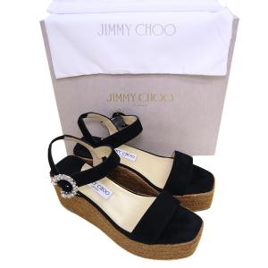 古着　レディース靴　JIMMY CHOO　ジミーチュウ　MIRABELLE　70　ウェッジサンダル　25〜25.5cm相当　美品｜resta-oro