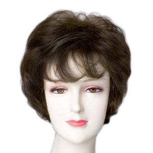 白髪ミックス フルウィッグ ウィッグ ショート パーマ カール 高齢