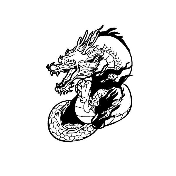 ドラゴン　イラスト　カッティングステッカー　選べる向き