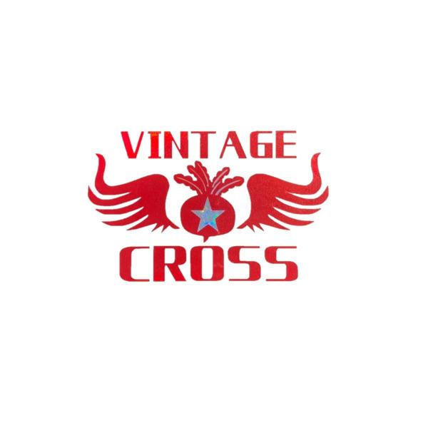 ヴィンテージ　カブ　クロス　ロゴ　カッティングステッカー 　ホログラフィック系×クリアレッド系　数量...