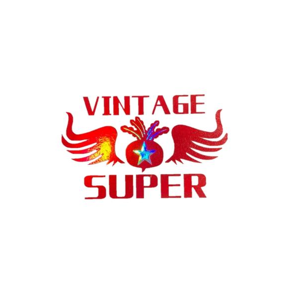 ヴィンテージ　カブ　スーパー　ロゴ　カッティングステッカー 　ホログラフィック系×クリアレッド系　数...