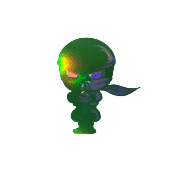 忍者　イラスト　ロゴ　カッティングステッカー 　ホログラフィック系×クリアグリーン系　数量限定