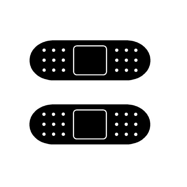 絆創膏　ロゴ　イラスト　カッティングステッカー　2枚1セット　選べる5サイズ