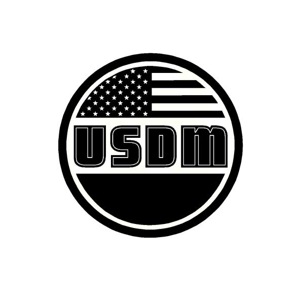 USDM　国旗 丸　ロゴ　カッティングステッカー　選べる4サイズ