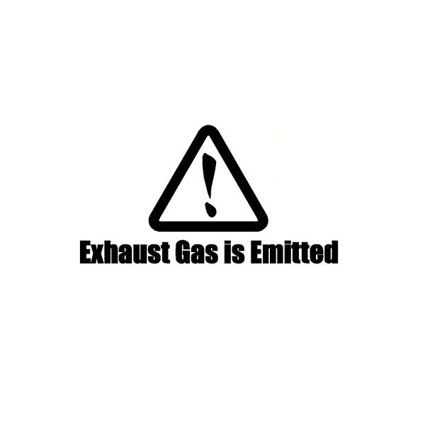 排気ガスが出ます　ロゴ　カッティングステッカー　選べる4サイズ　Exhaust gas is emi...
