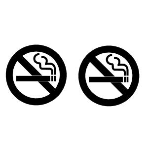 禁煙　ロゴ(小)　カッティングステッカー　2枚1セット