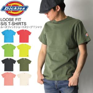 (ディッキーズ) Dickies ルーズフィット Tシャツ ロゴワッペン付き カットソー メンズ レディース 【父の日 プレゼント】｜retom