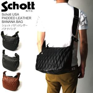 Schott N.Y.C (ショット) パデット レザー バナナ バッグ Schott N.Y.C (ショット) パデット レザー バナナ バッグ