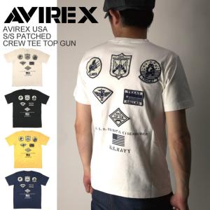 30%OFF!! (アビレックス) AVIREX アヴィレックス ショートスリーブ パッチド クルーネック Tシャツ カットソー メンズ｜retom