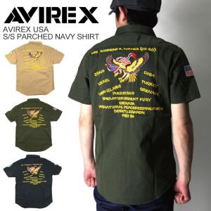 50%OFF!! (アビレックス) AVIREX アヴィレックス シショートスリーブ パッチド シャツ メンズ｜retom