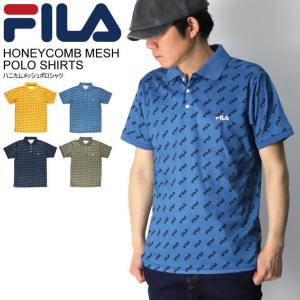 (フィラ) FILA ハニカム メッシュ 総柄 ポロシャツ 吸水速乾 メンズ レディース