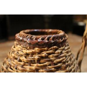 花籠 竹籠 竹細工 花入 花器 華道具 茶道具 茶道 在銘 アンティーク 古