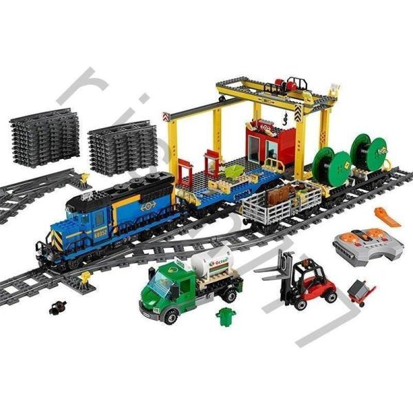 LEGO レゴ互換品 ブロック シティ カーゴトレイン 60052互換 列車 鉄道車両 知育 車おも...