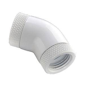 Bitspower インナーG1/4インチスレッド用 デュアル ロータリー 45度角 エクステンダー デラックスホワ