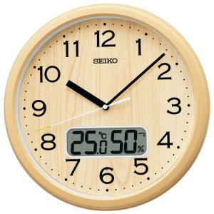 セイコークロック(Seiko Clock) 掛け時計 電波 アナログ 温度 湿度 薄茶 直径311×...