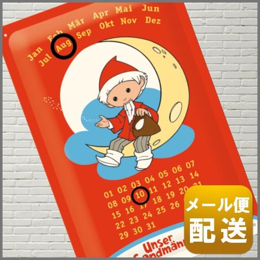 ドイツ クリスマス 雑貨 ブリキ 看板 万年 カレンダー サンタ アニメ