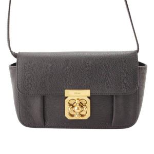 【クロエ】Chloe　エルシー ショルダーバッグ ポシェット ショルダークラッチ レザー ブラック 【中古】【正規品保証】113809｜retrojp